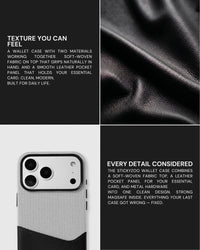 WALLET NA CASE PARA SA TELEPONO — GREY BLACK