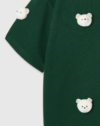 TEDDY CHECK-EAR NA PALAMUT NA T-SHIRT