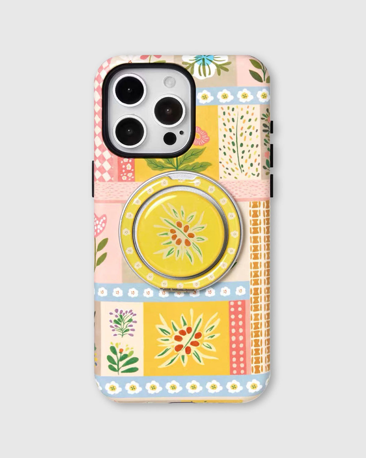 PATCHWORK FLORAL PLATE NA CASE NG TELEPONO