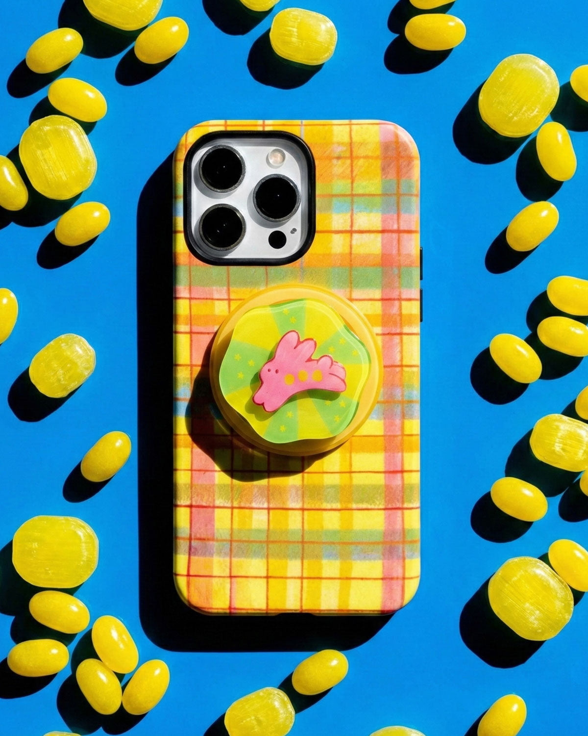 PLAID NA KUNEHONG POP NA CASE NG TELEPONO