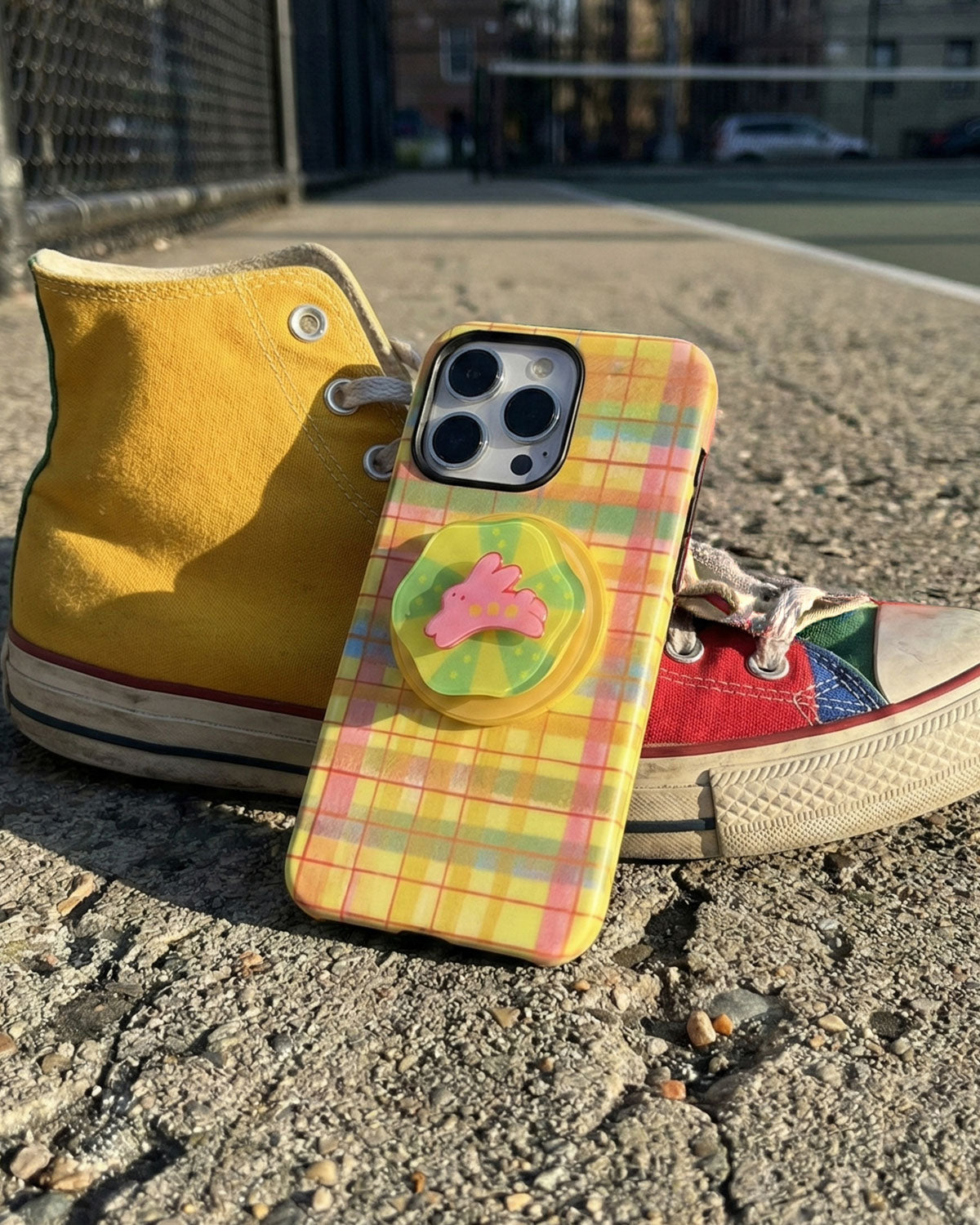 PLAID NA KUNEHONG POP NA CASE NG TELEPONO