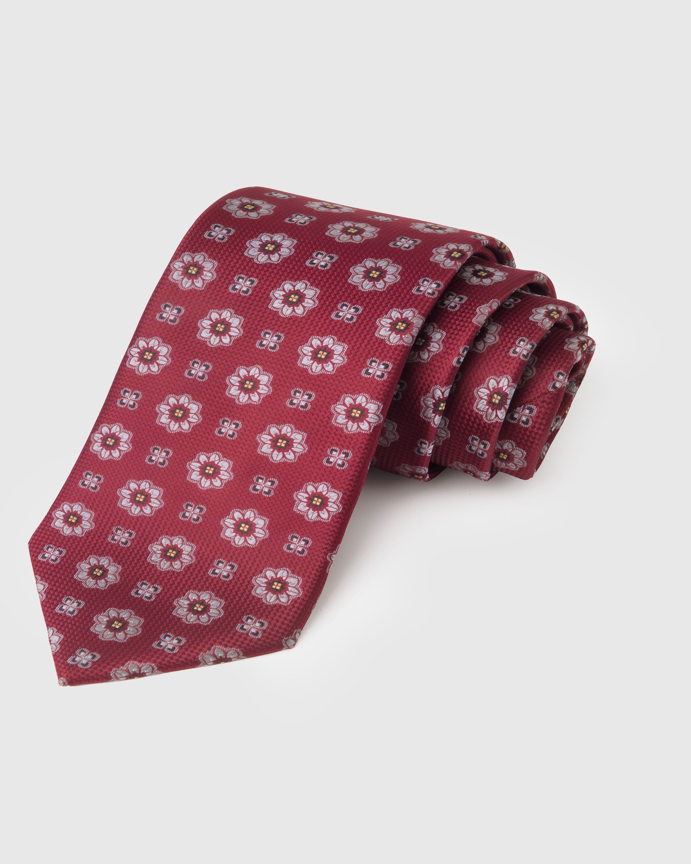 GARNET FLORAL TIE