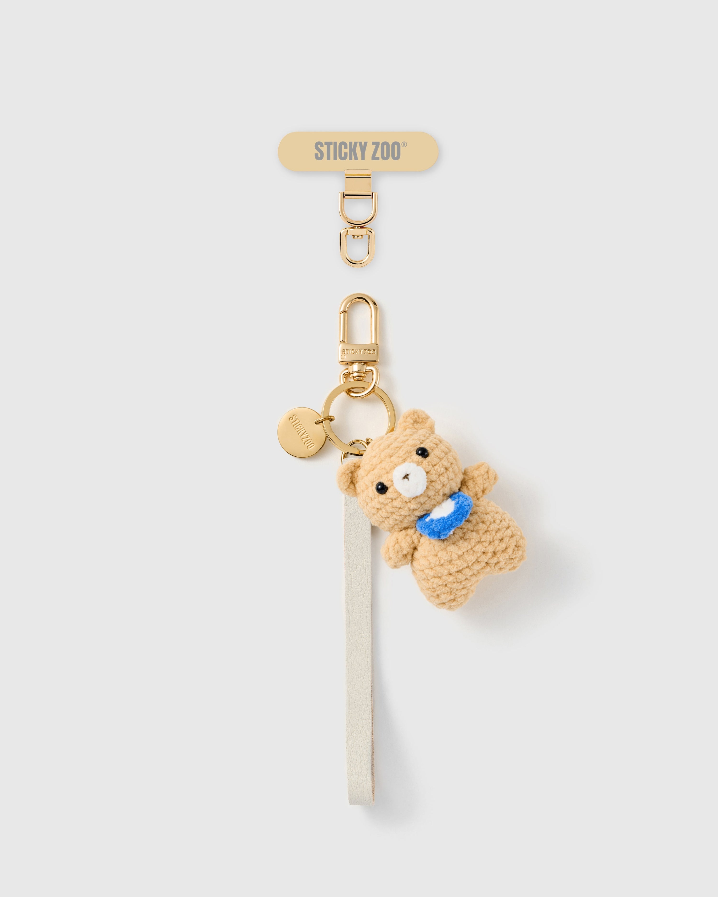MALIIT NA TEDDY NA LEATHER NA STRAP PARA SA TELEPONO — IVORY