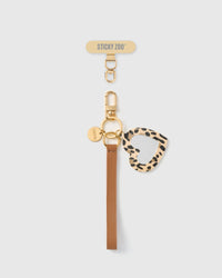 LEOPARD HEART NA SALAMIN NA LEATHER NA STRAP PARA SA TELEPONO