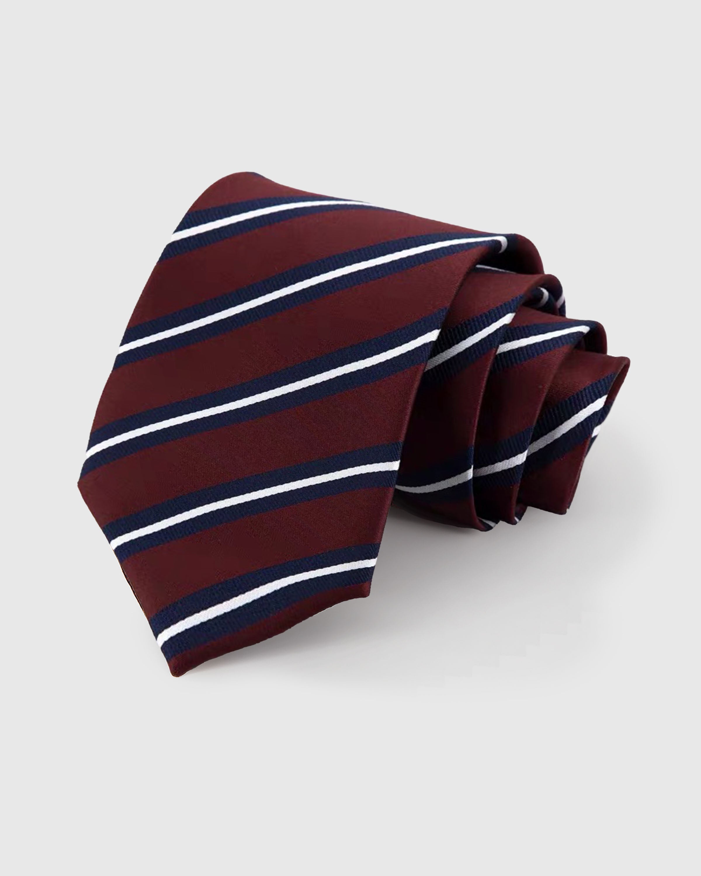 TIE NA NAVY BORDEAUX STRIPE