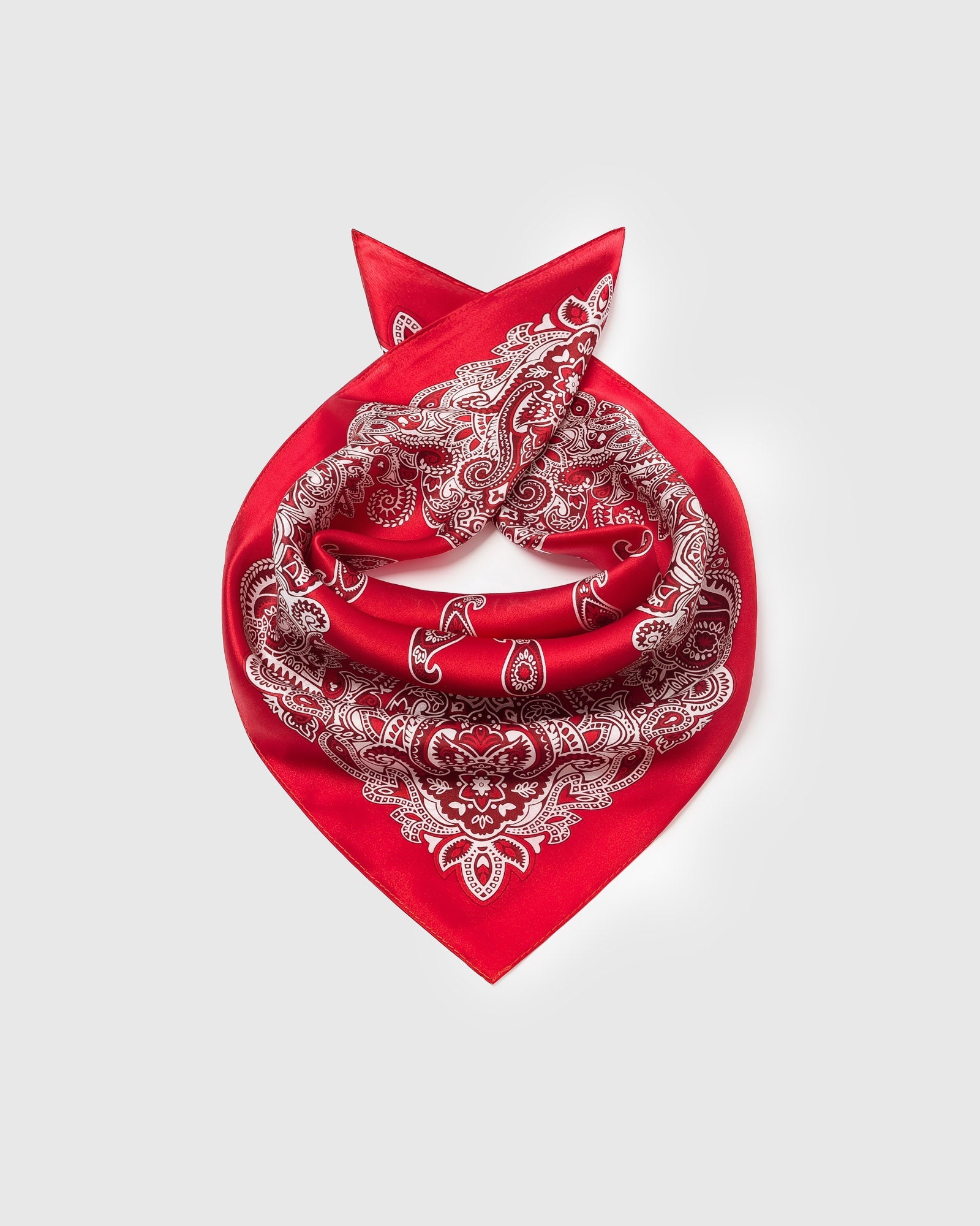 CRIMSON BANDANA NA SILK SCARF