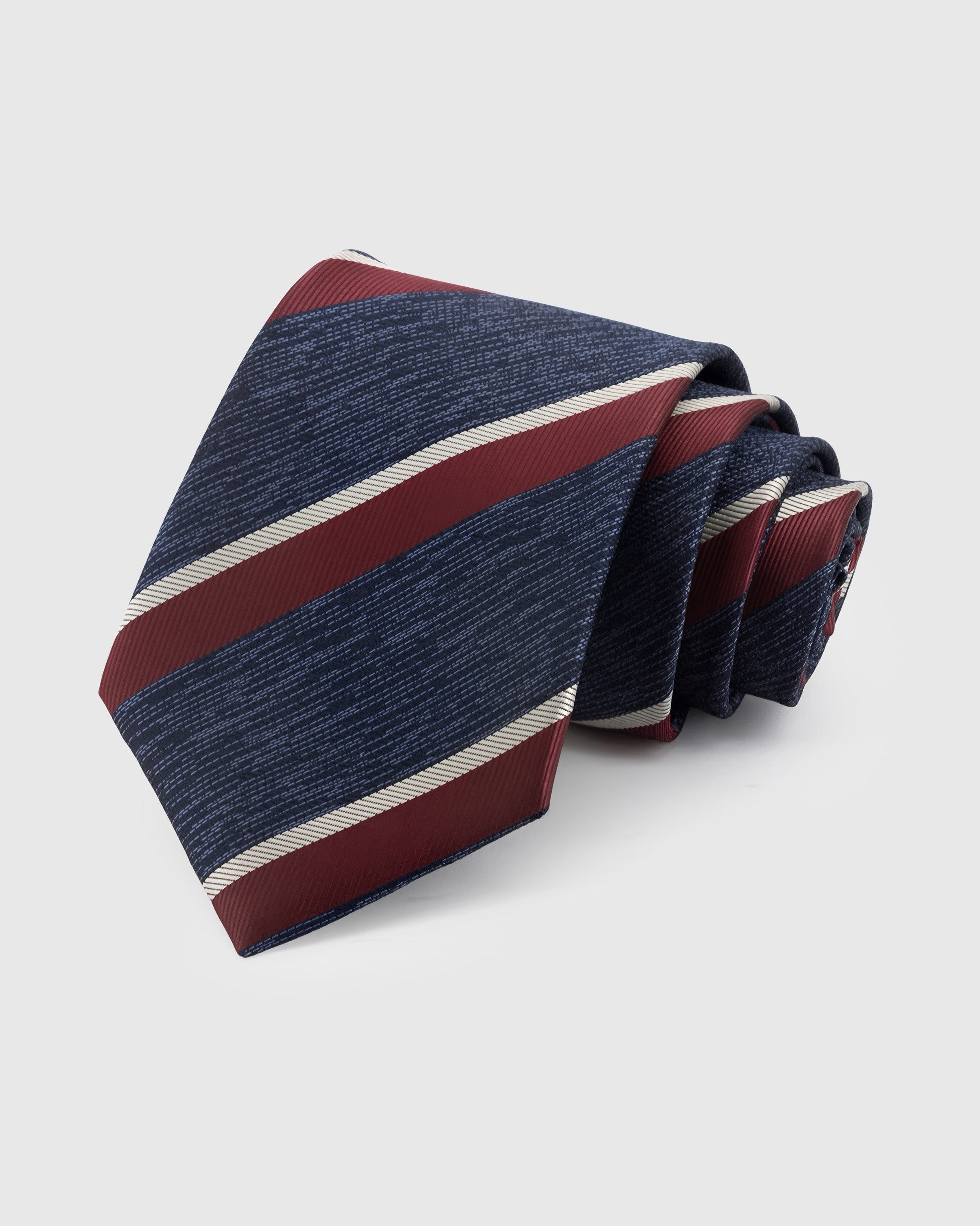 TIE NA NAVY BORDEAUX STRIPE