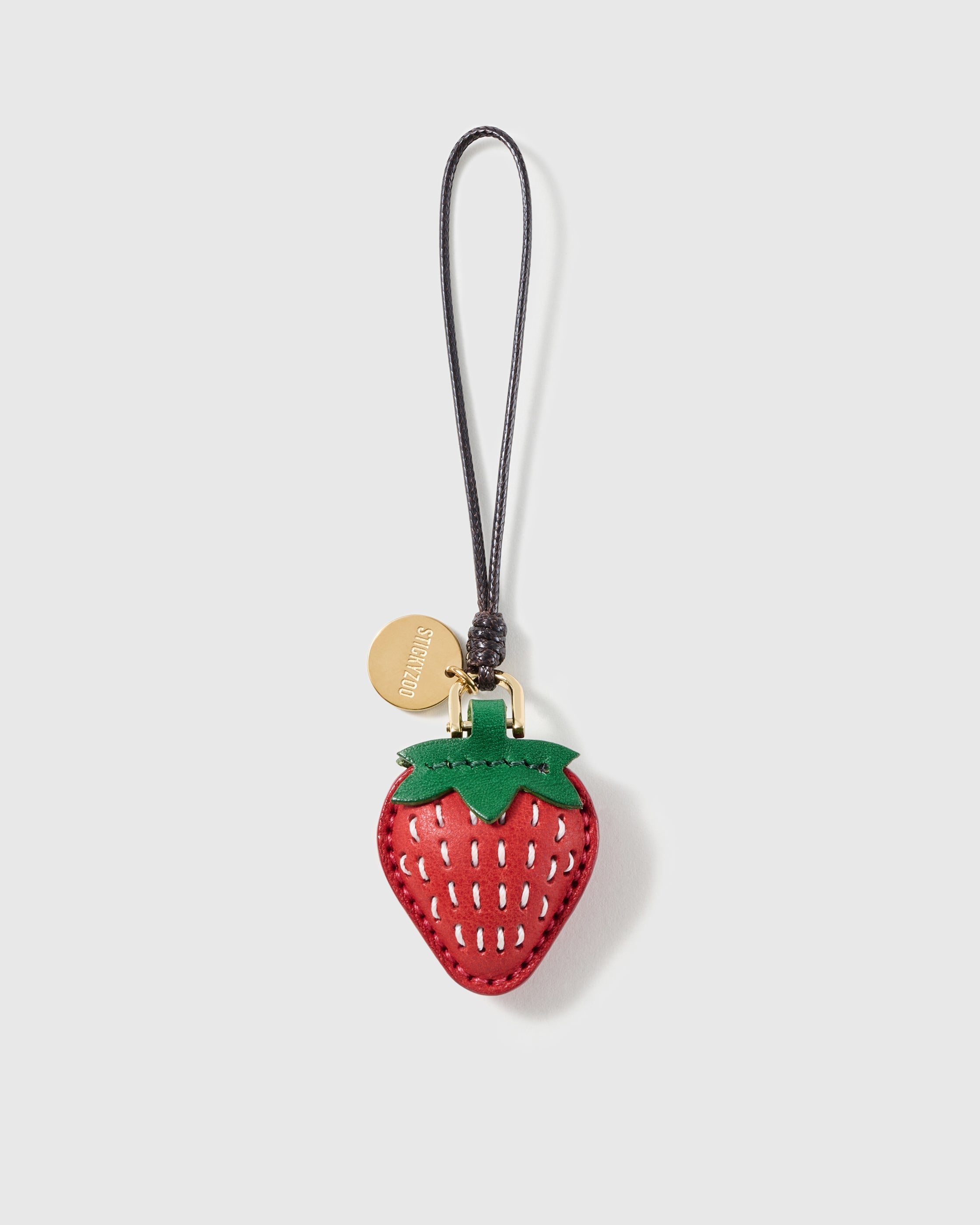 CHARM NA STRAWBERRY SA LEATHER BAG