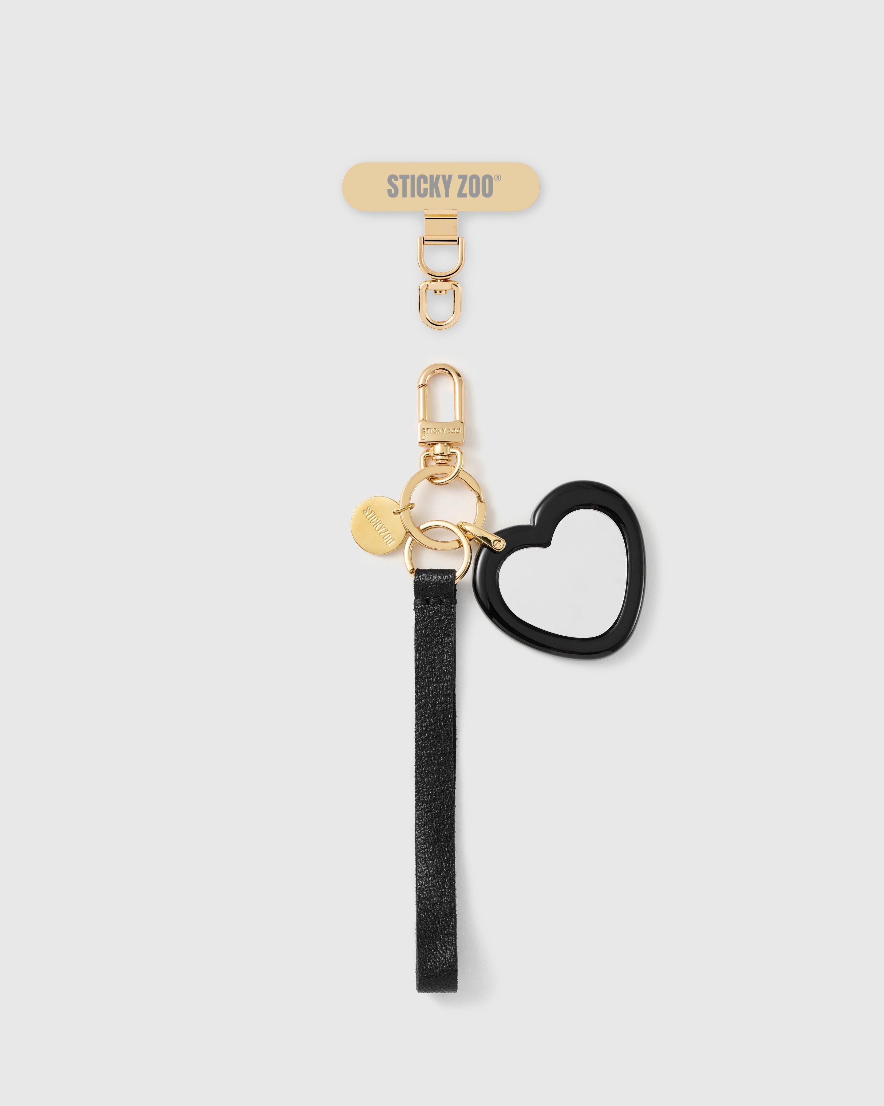 MIRROR HEART LEATHER STRAP NG TELEPONO  