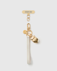 IVORY GOLDEN LADYBUG LEATHER PHONE STRAP