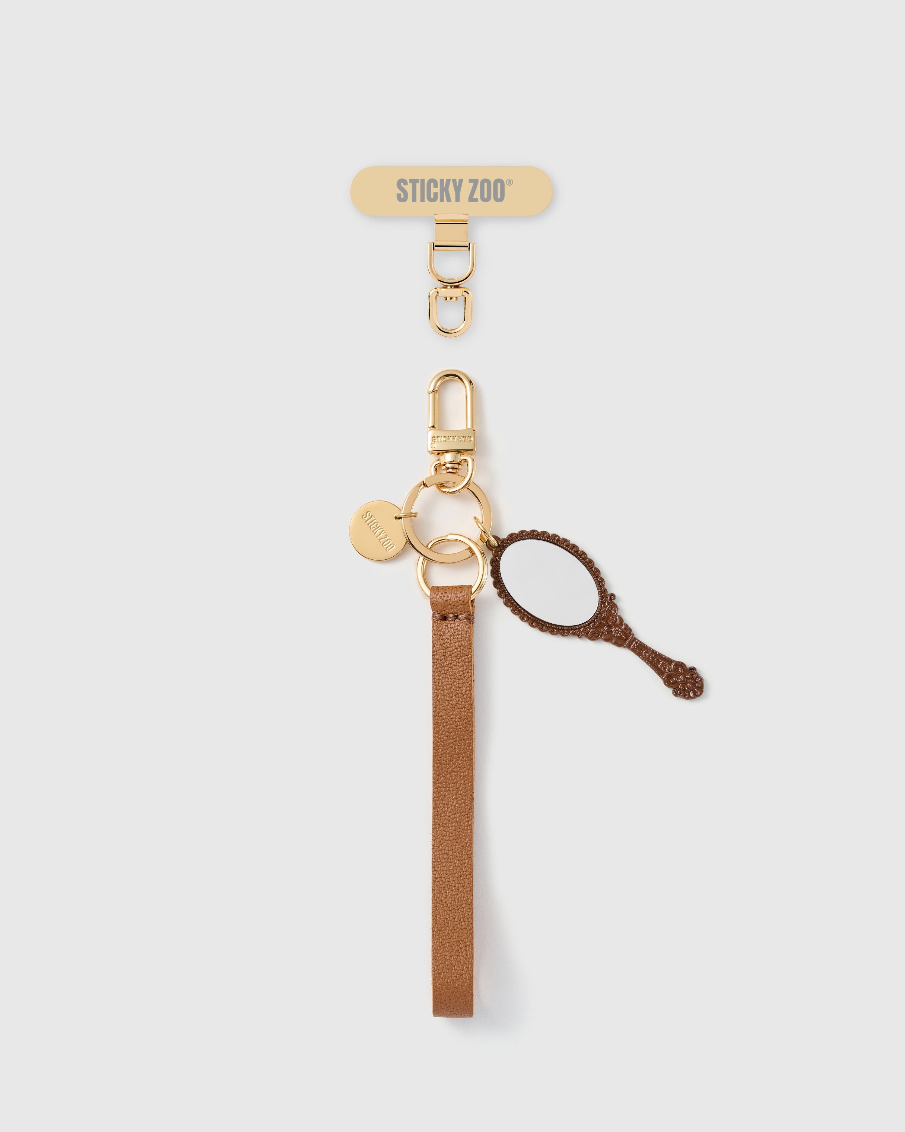 HEIRLOOM NA SALAMIN NA LEATHER NA STRAP PARA SA TELEPONO