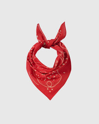 CRIMSON HORSESHOE SILK SCARF