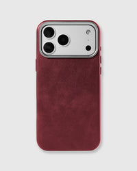 VINTAGE LEATHER PHONE CASE — WINE RED