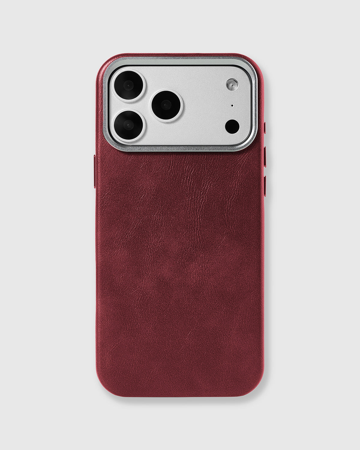 VINTAGE LEATHER PHONE CASE — WINE RED