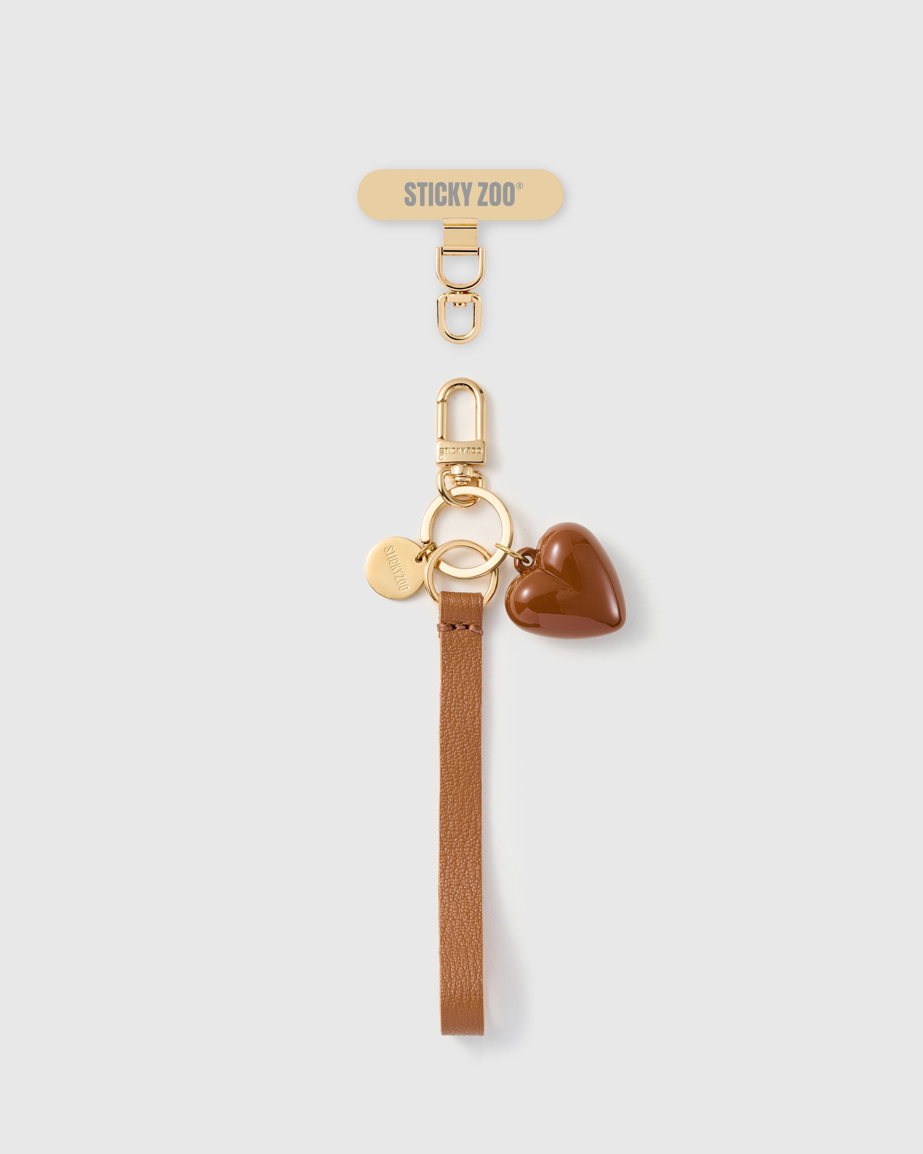 COCOA PUFF HEART LEATHER STRAP NG TELEPONO  