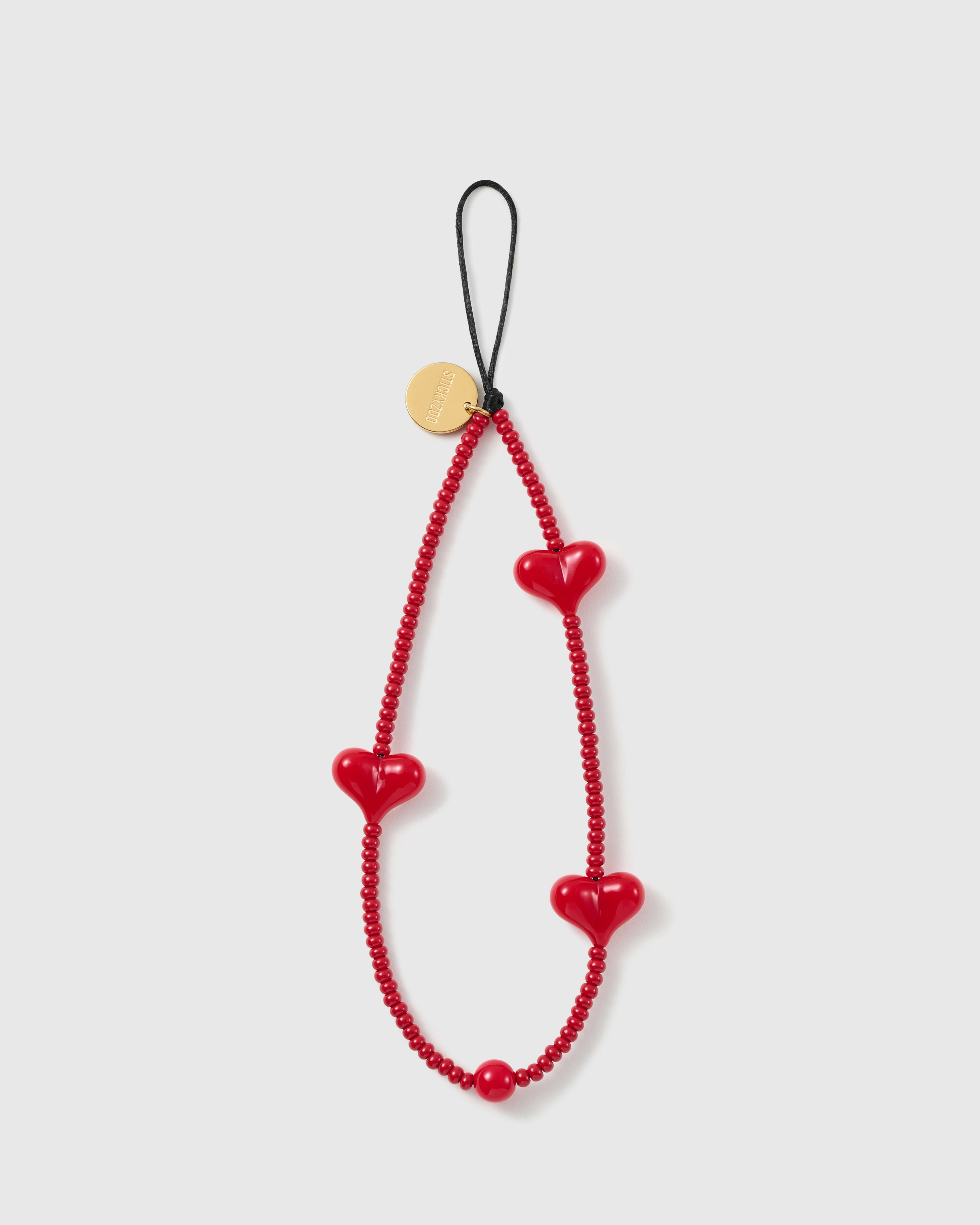 SCARLET PUFF HEART PHONE STRAP