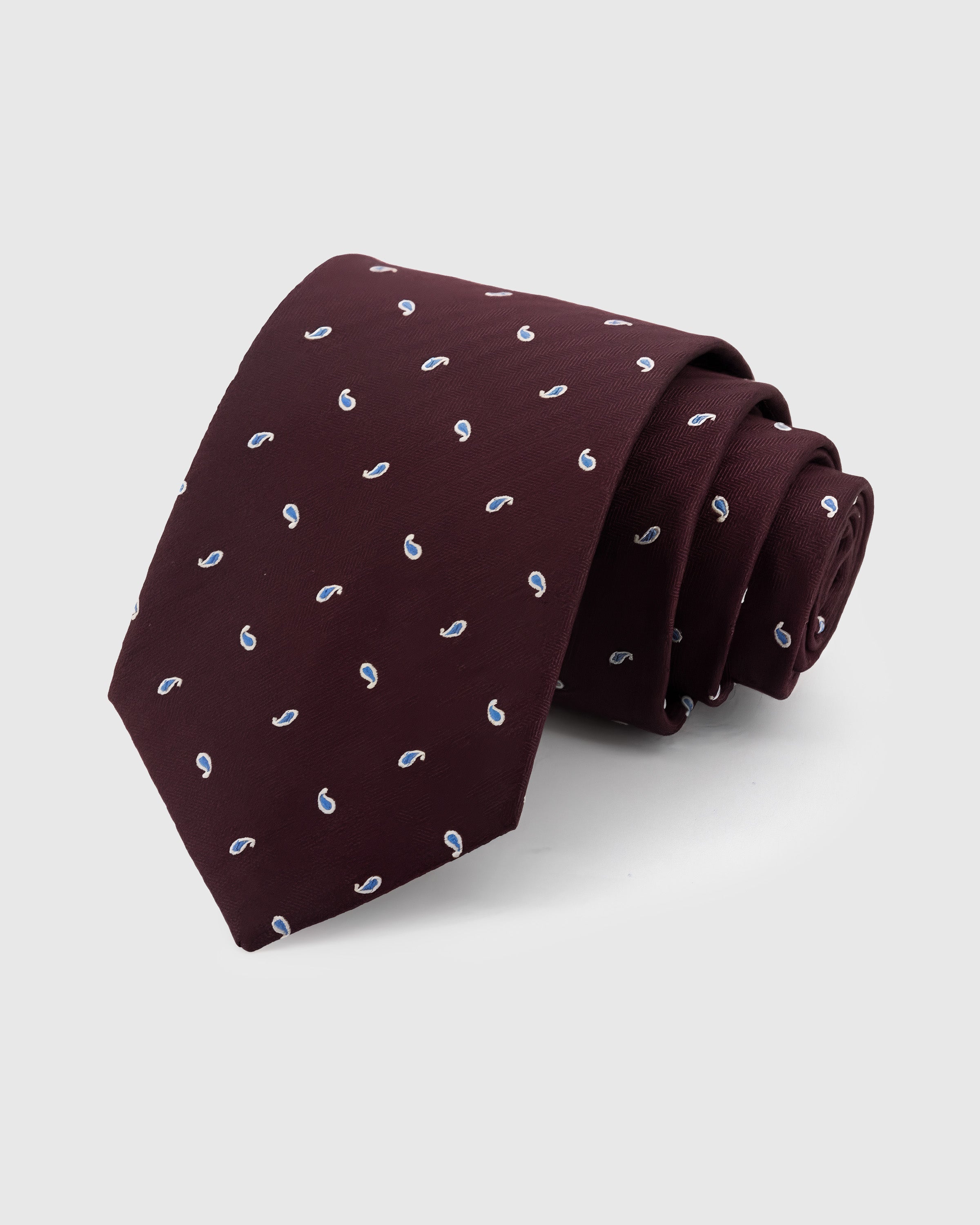 BURGUNDY PAISLEY DROP TIE