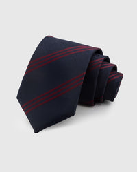 NAVY CRIMSON STRIPE NA KORBATAS