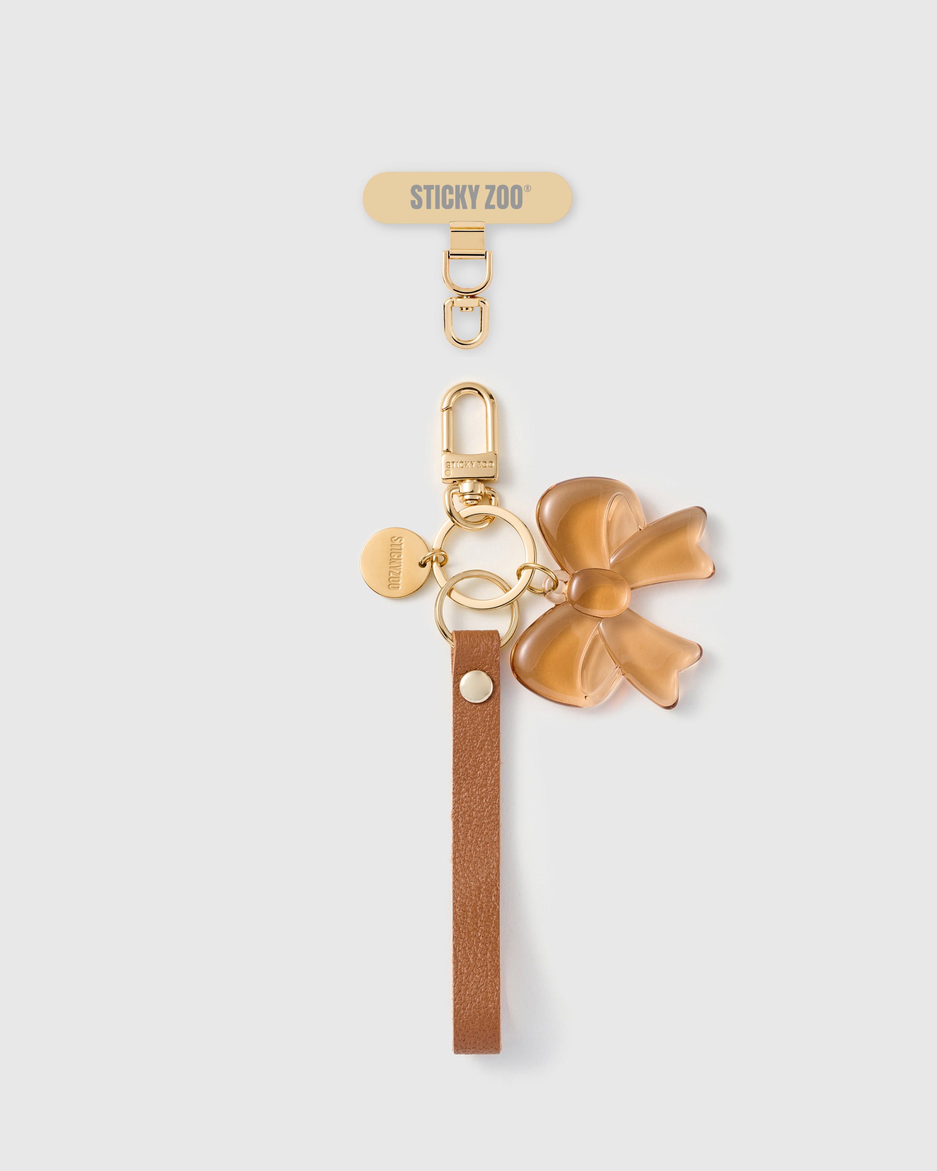 AMBER BOW NA LEATHER NA STRAP PARA SA TELEPONO