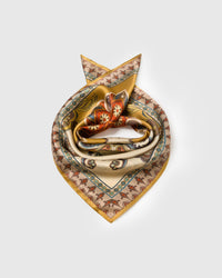 SAFFRON MEDALLION NA SILK SCARF