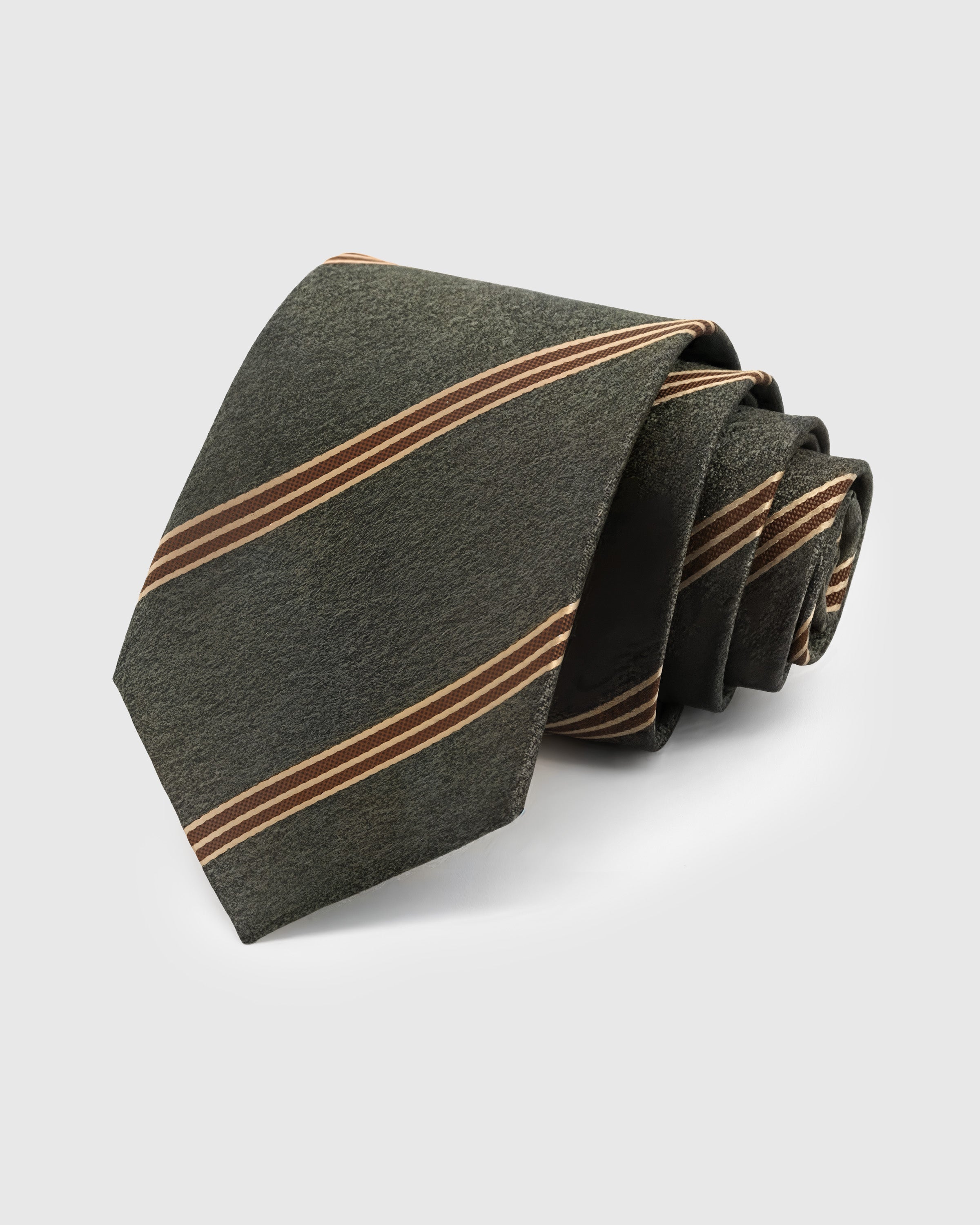 OLIVE COPPER STRIPE TIE
