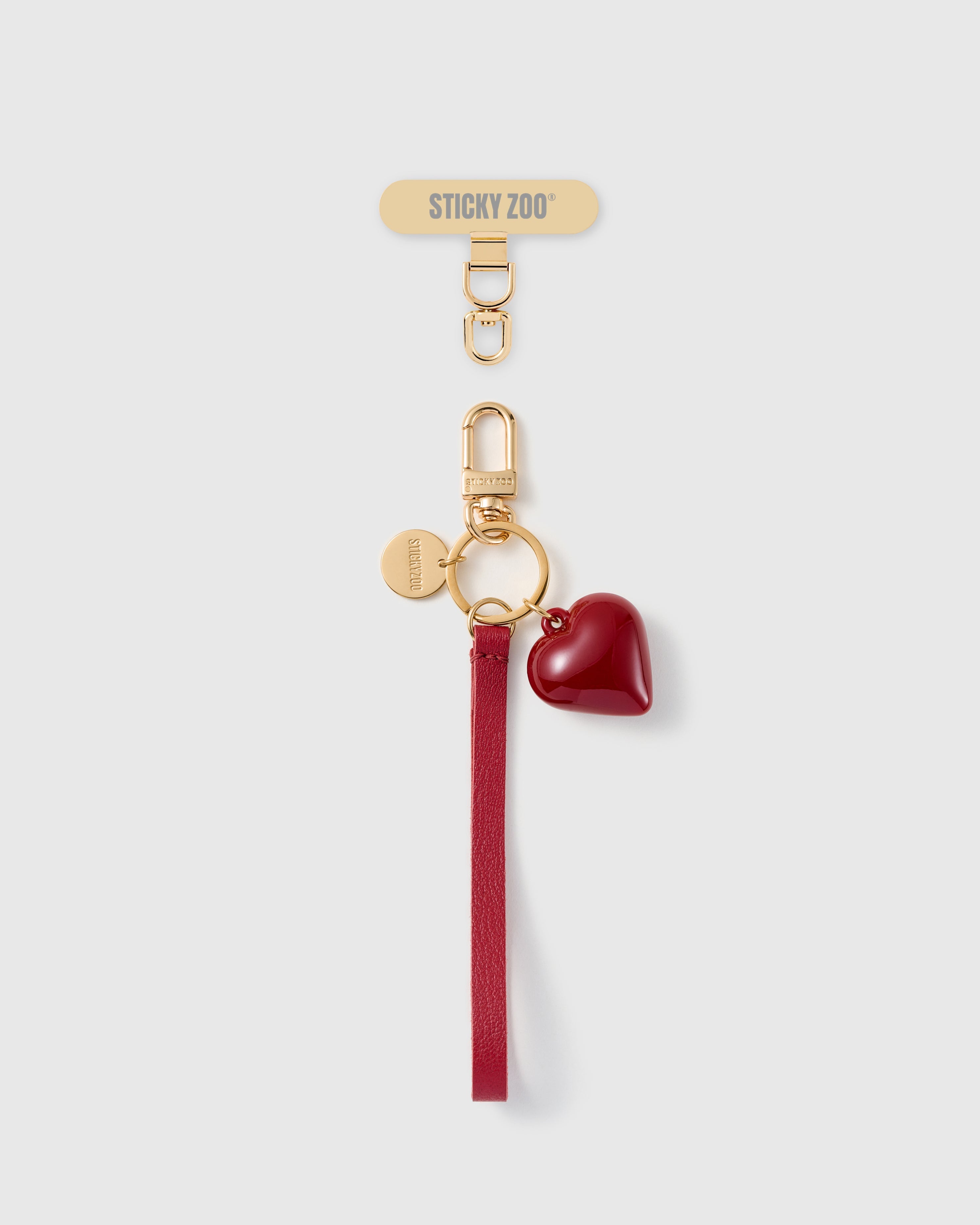 RUBY HEART LEATHER STRAP NG TELEPONO  
