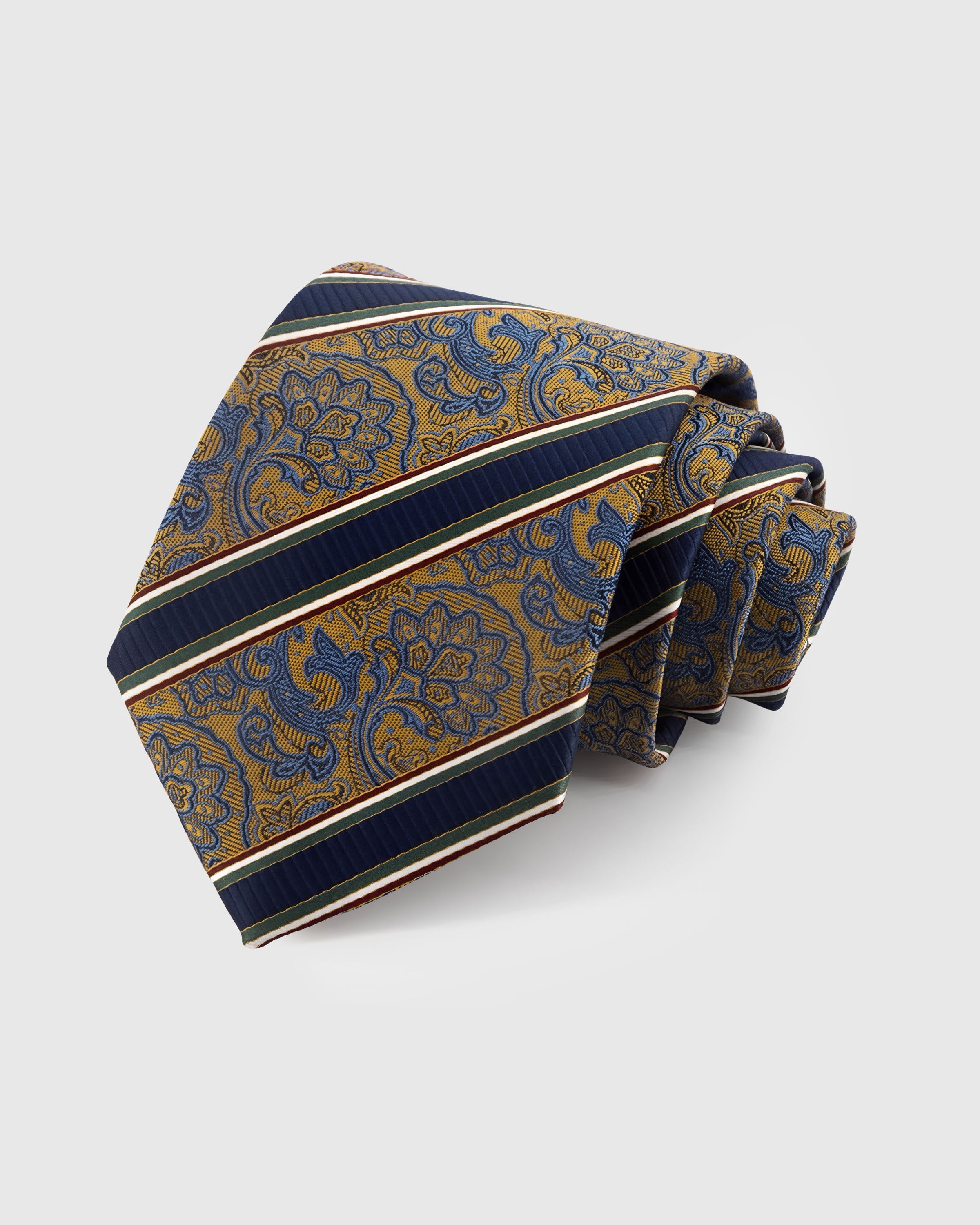NAVY PAISLEY STRIPE NA KORBATAS