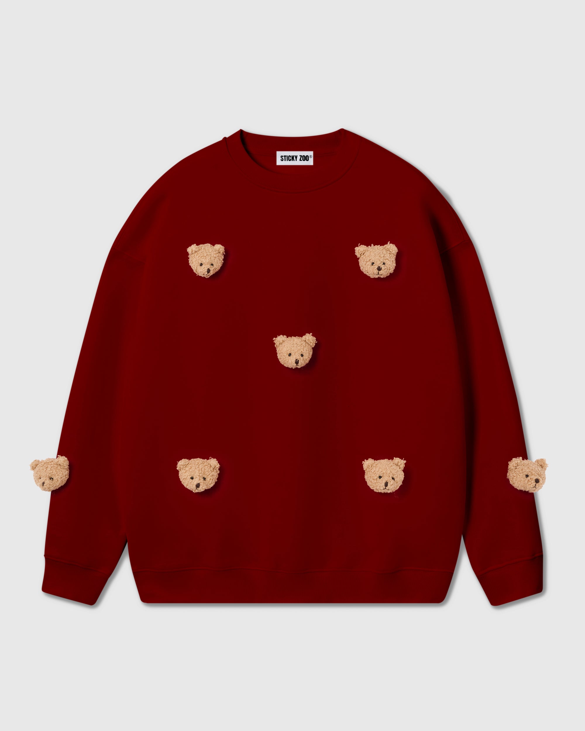 STICKYZOO Sticky Bear Sweatshirt variant with scattered teddy bear faces
