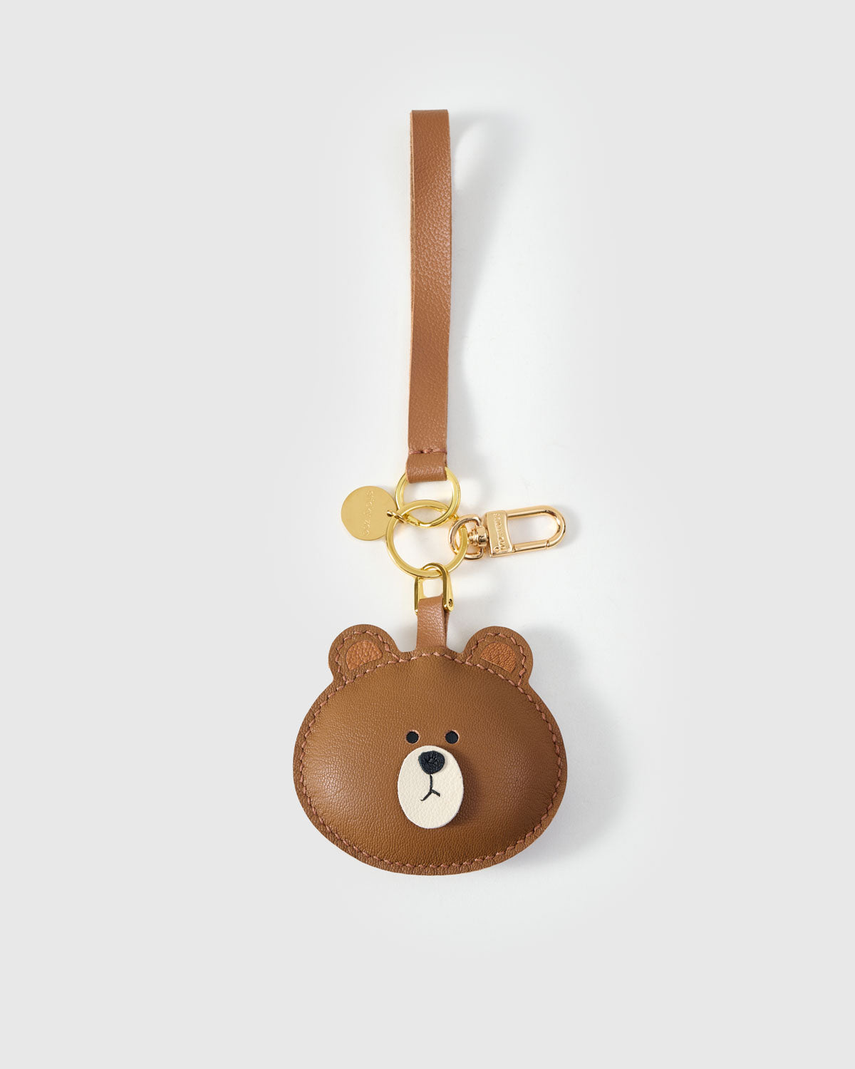 CUDDLY BEAR CHARM — finished one at a time, by hand. Real French Alran goatskin.