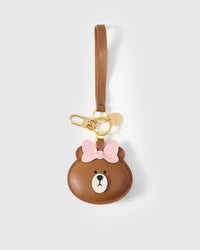 CUDDLY BEAR CHARM — finished one at a time, by hand. Real French Alran goatskin.