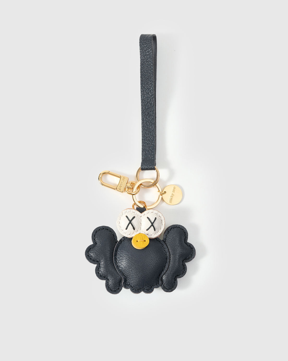 Gold Hootie charm — real French leather, 3 days by hand.