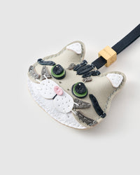 AMERICAN SHORTHAIR CAT CHARM – SILVER TABBY EDITION