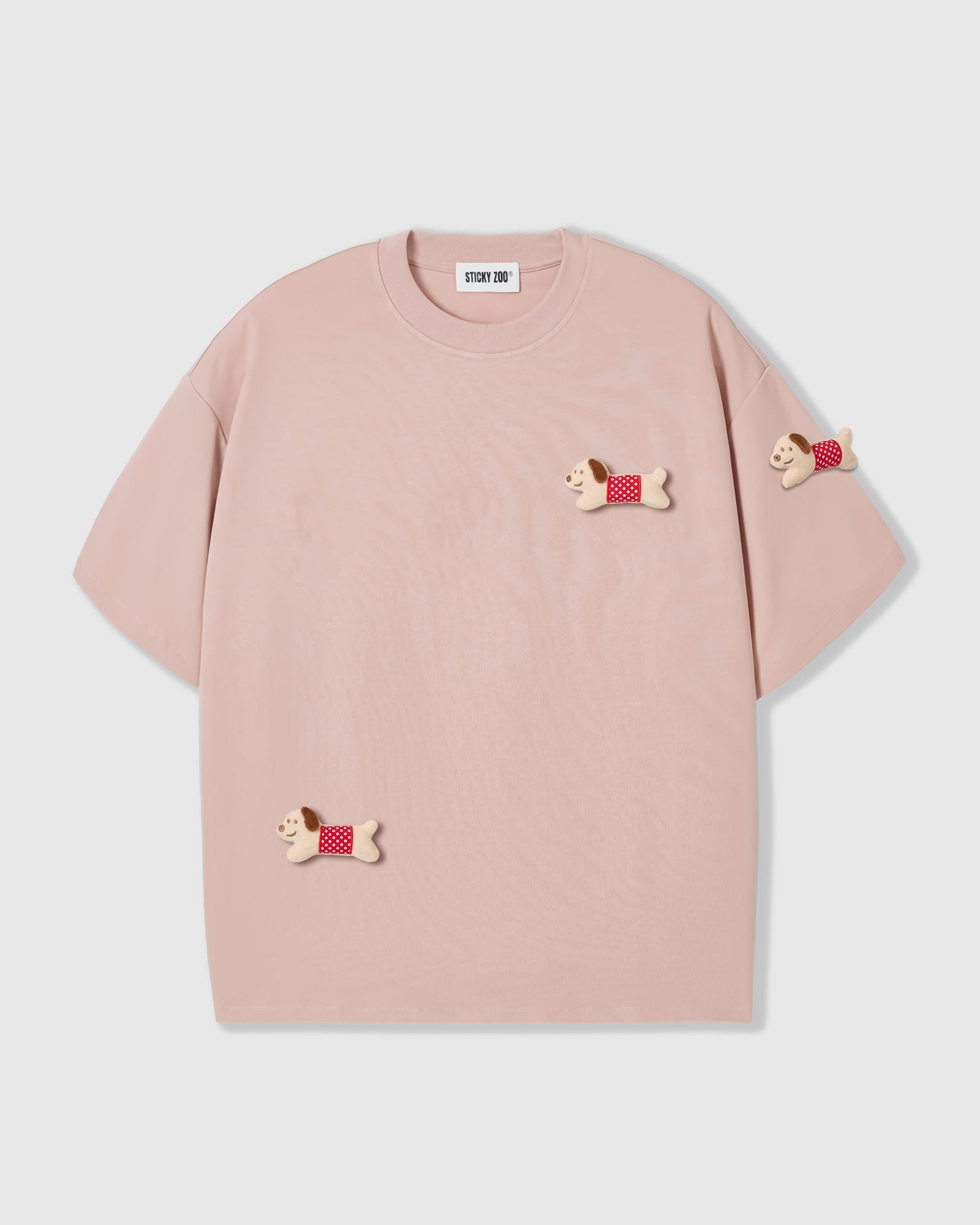 POLKA PUPPY SCATTER T-SHIRT — ROSA