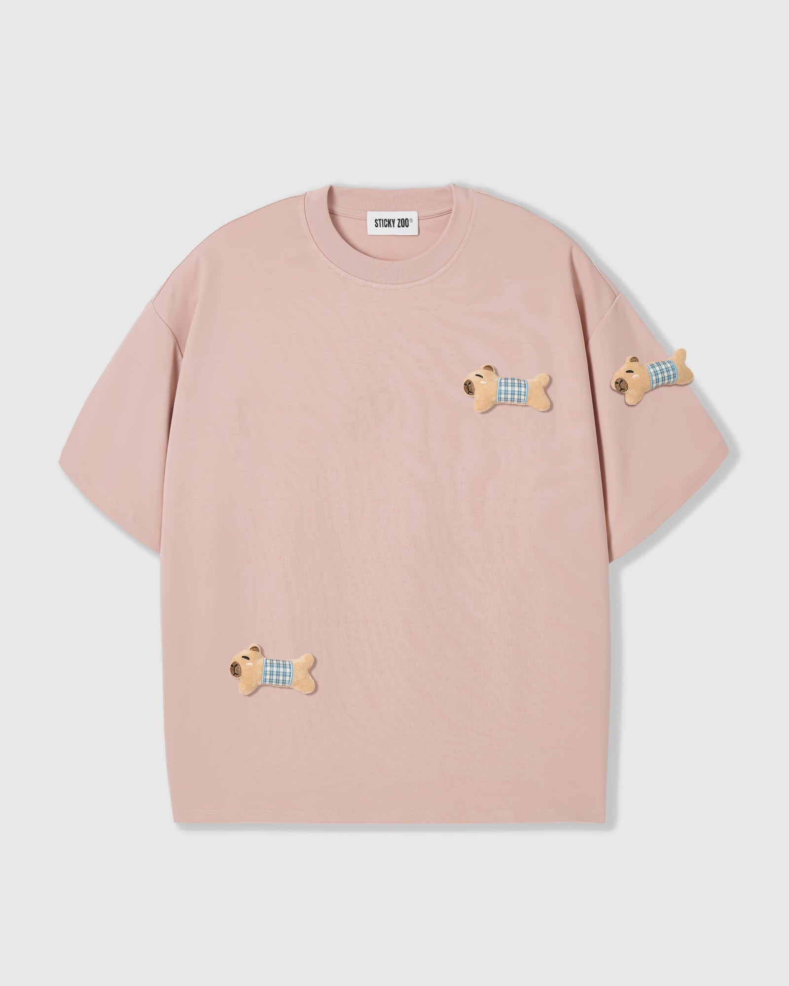 BLUE CHECK PUPPY SCATTER T-SHIRT — ROSA