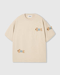 BLUE CHECK PUPPY SCATTER T-SHIRT — KREM