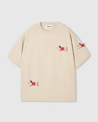 POLKA PUPPY SCATTER T-SHIRT — KREM