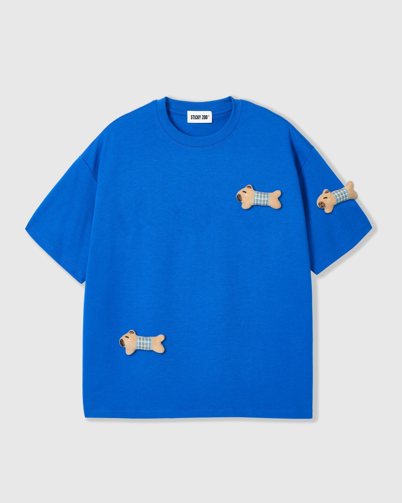 BLUE CHECK NA TUTA NA NAGKAKALAT NA T-SHIRT — ASUL