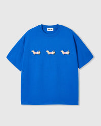 TRIO NG PLAID NA DACHSHUND NA T-SHIRT — ASUL