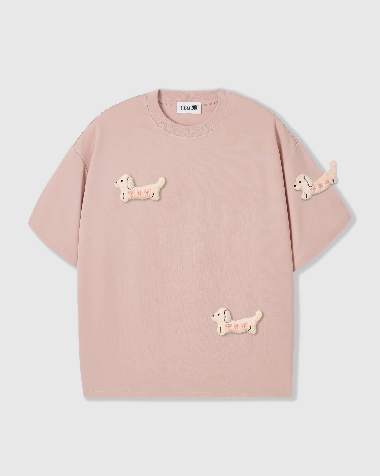 BOW NA TUTA NA NAGKAKALAT NA T-SHIRT — PINK