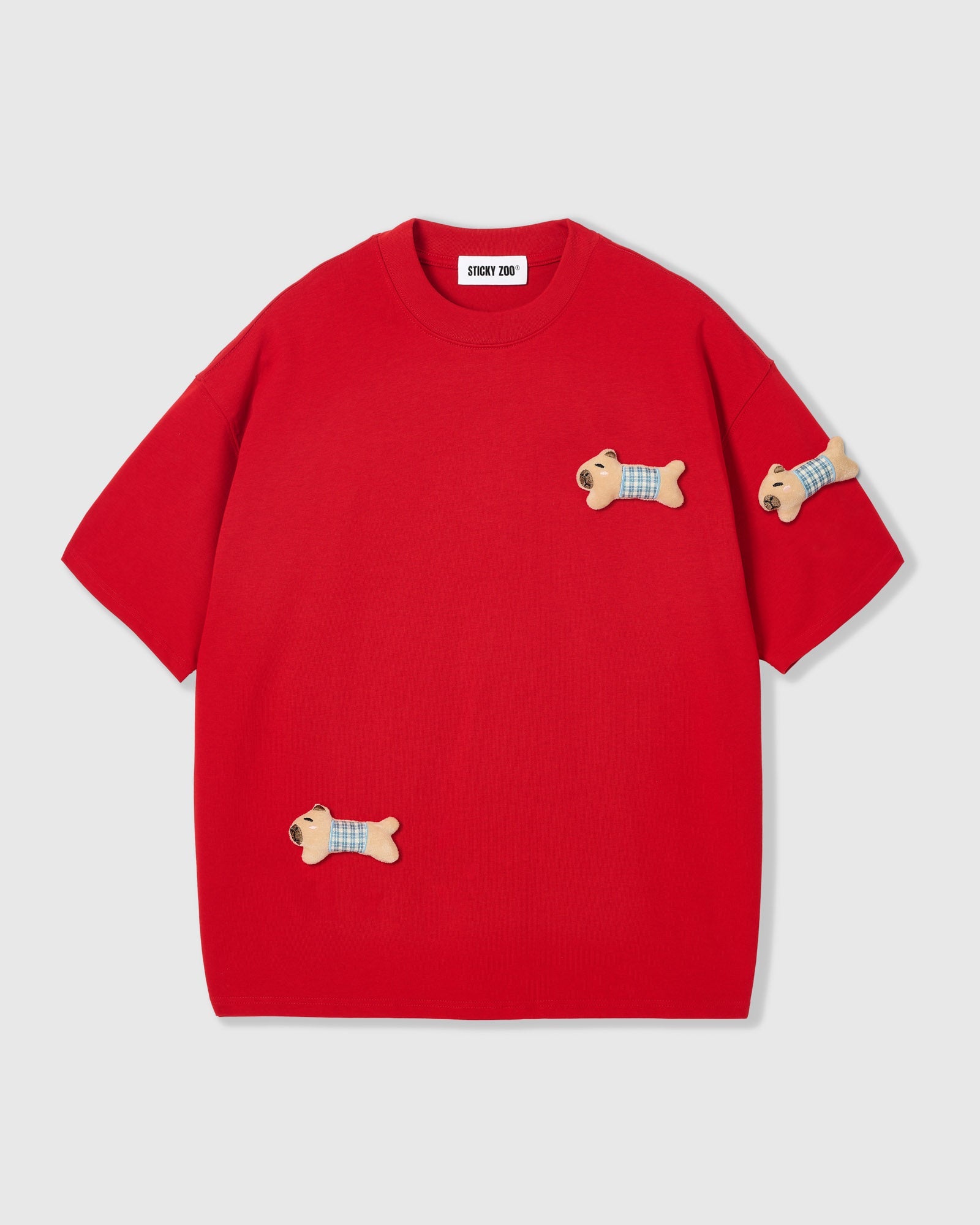 BLUE CHECK PUPPY SCATTER T-SHIRT — PULA