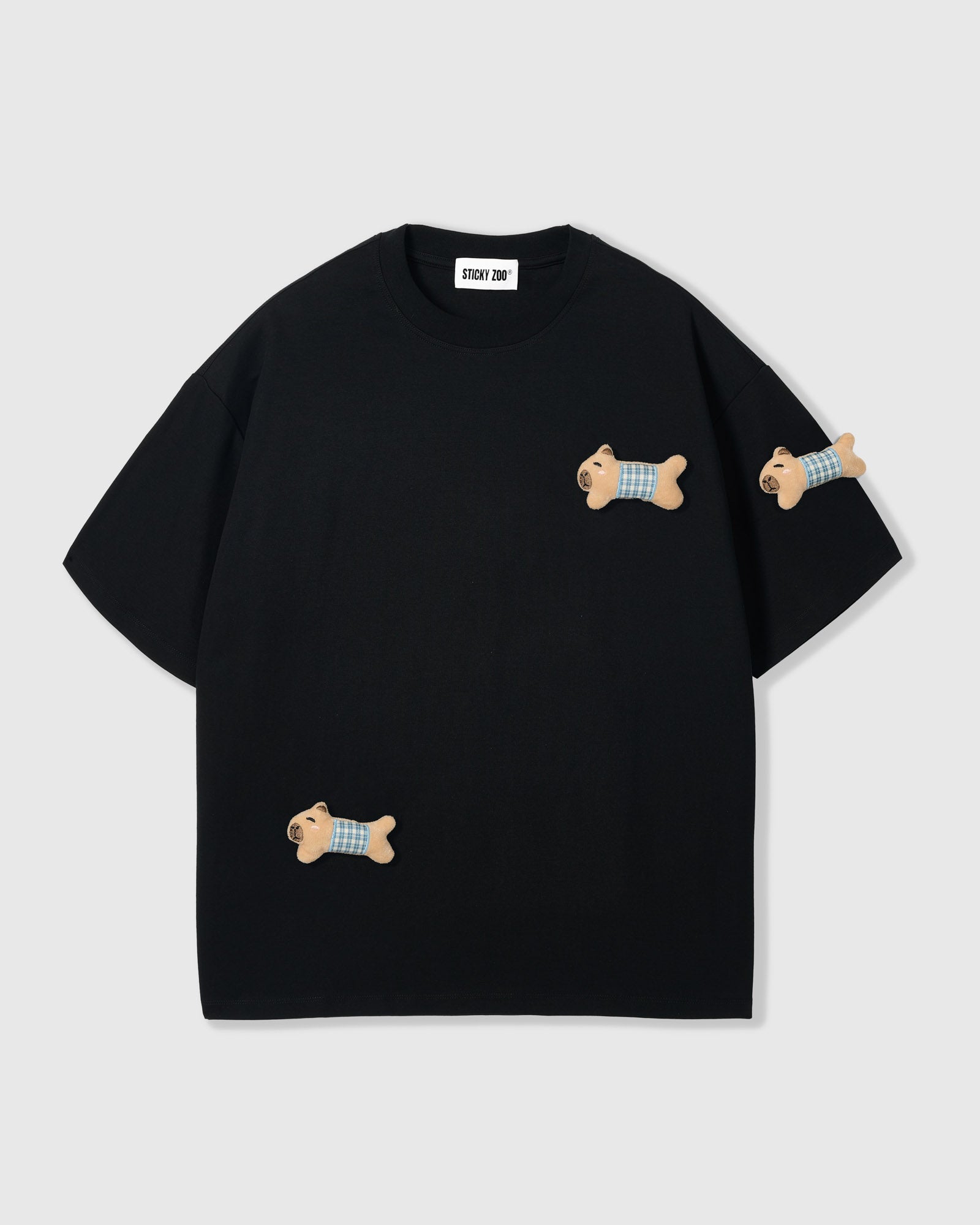 BLUE CHECK PUPPY SCATTER T-SHIRT — ITIM