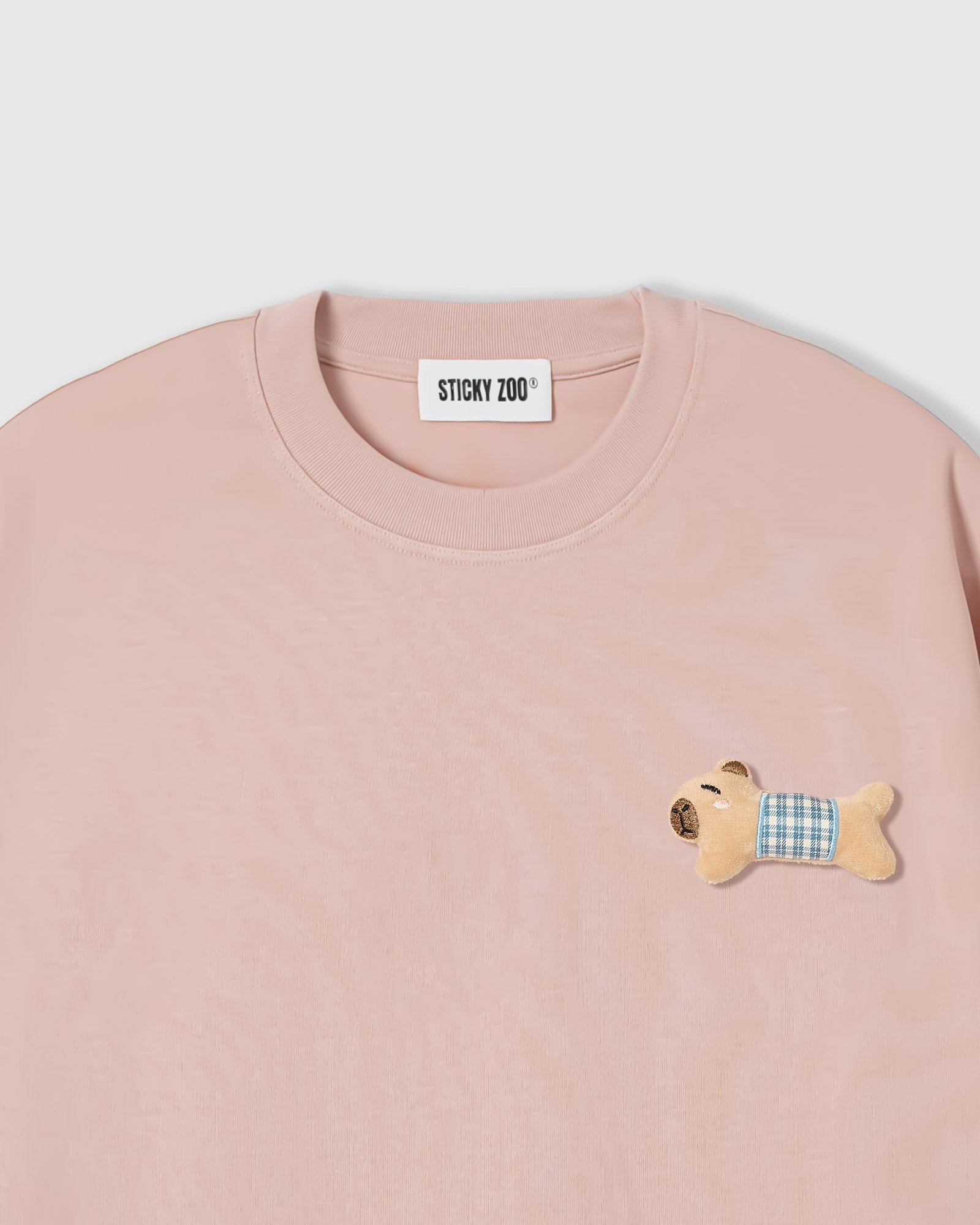 BLUE CHECK PUPPY SCATTER T-SHIRT — ROSA