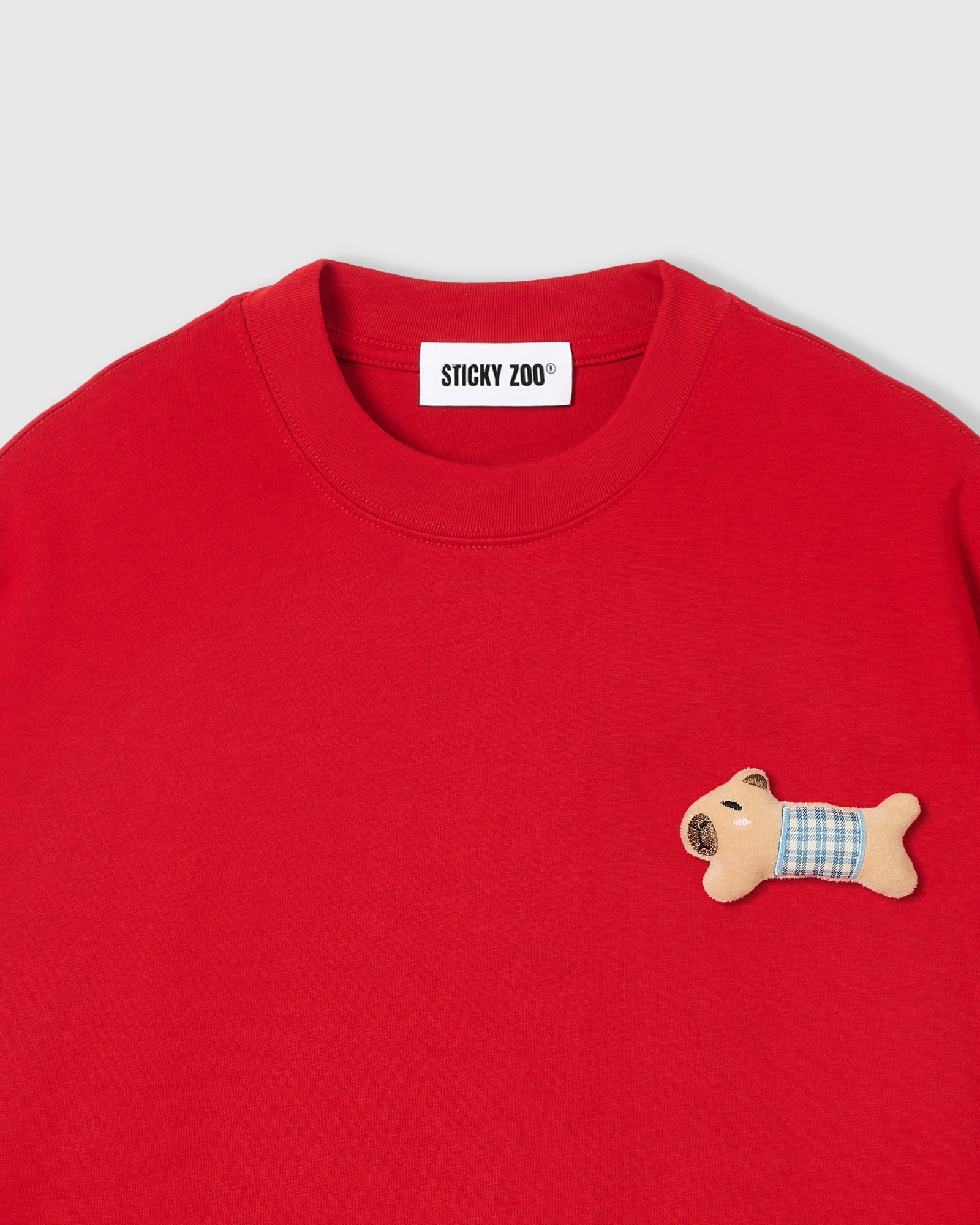 BLUE CHECK PUPPY SCATTER T-SHIRT — PULA