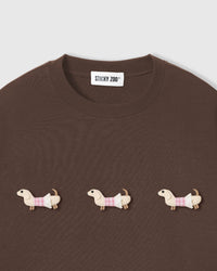 TRIO NG PLAID NA DACHSHUND NA T-SHIRT — KAYUMANGGI