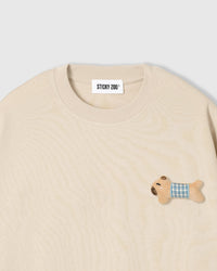BLUE CHECK PUPPY SCATTER T-SHIRT — KREM