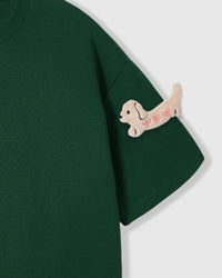 BOW NA TUTA NA NAGKAKALAT NA T-SHIRT — BERDE