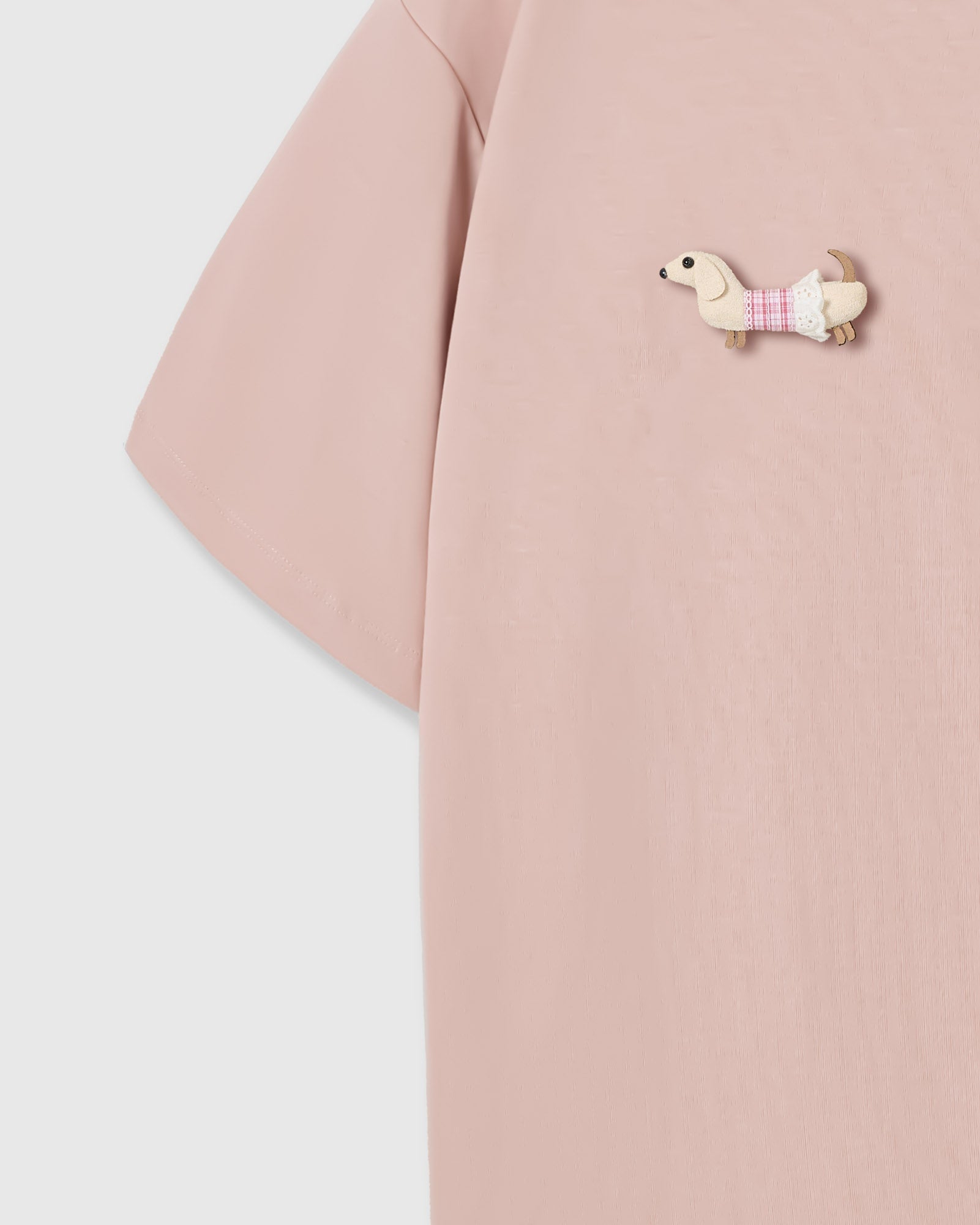TRIO NG PLAID NA DACHSHUND NA T-SHIRT — PINK