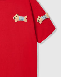 BLUE CHECK PUPPY SCATTER T-SHIRT — PULA