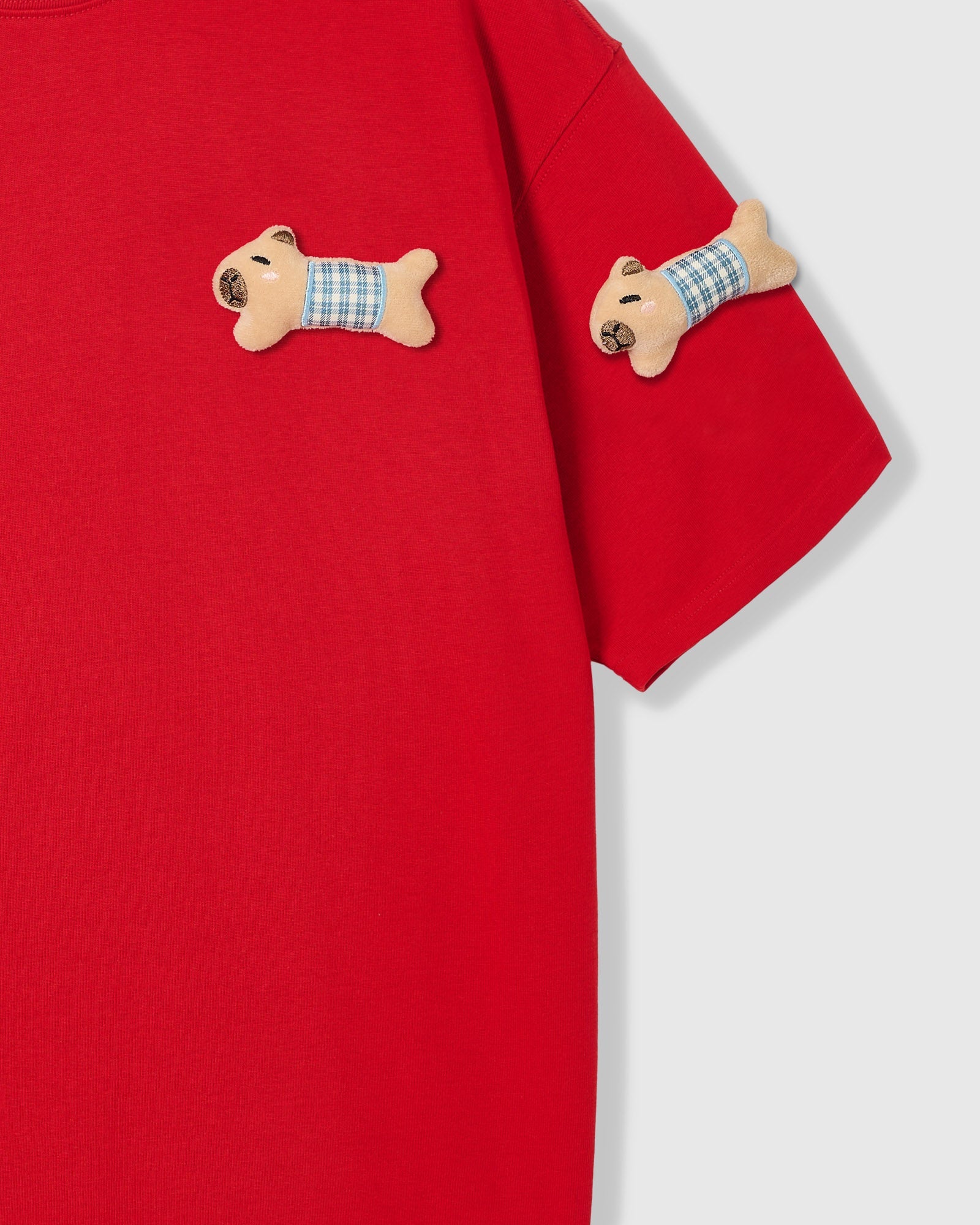 BLUE CHECK PUPPY SCATTER T-SHIRT — PULA