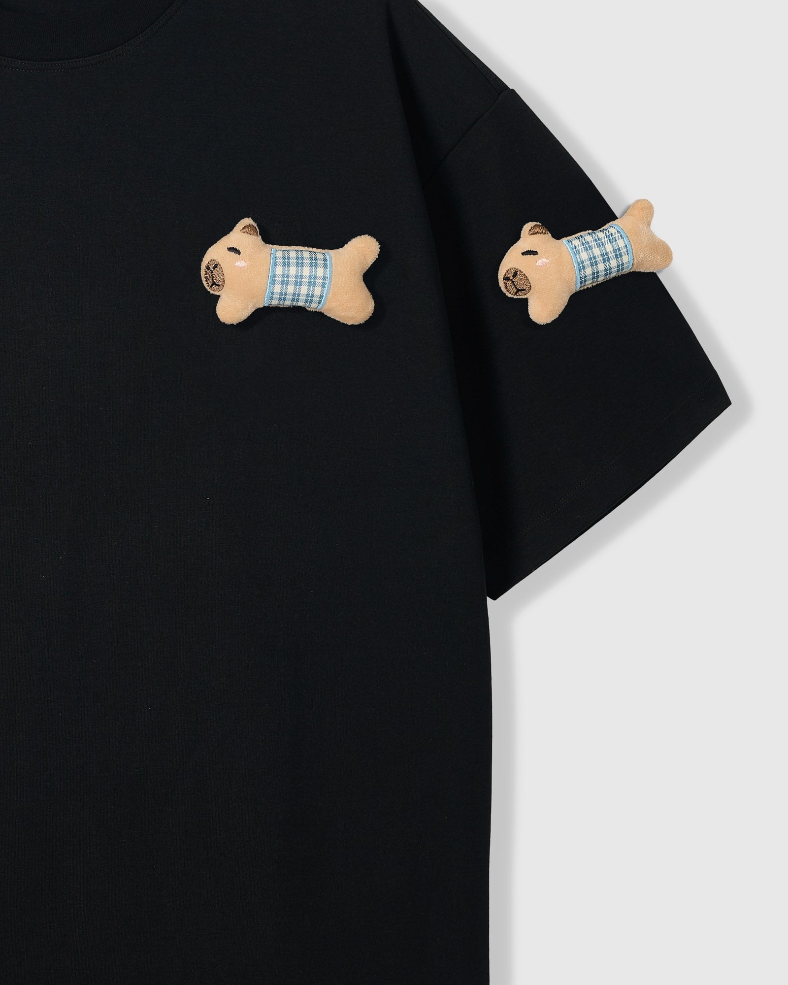 BLUE CHECK PUPPY SCATTER T-SHIRT — ITIM